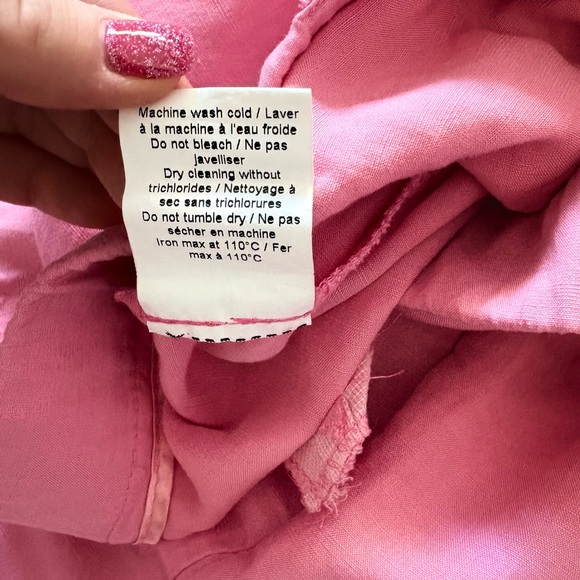 Via Bovio Wide Leg Linen Blend Pink Pants High Rise Vacation Travel Italy Sz XL - Picture 9 of 15